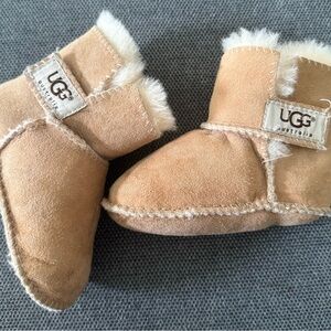 UGG Tan Baby Booties with Cream Lining